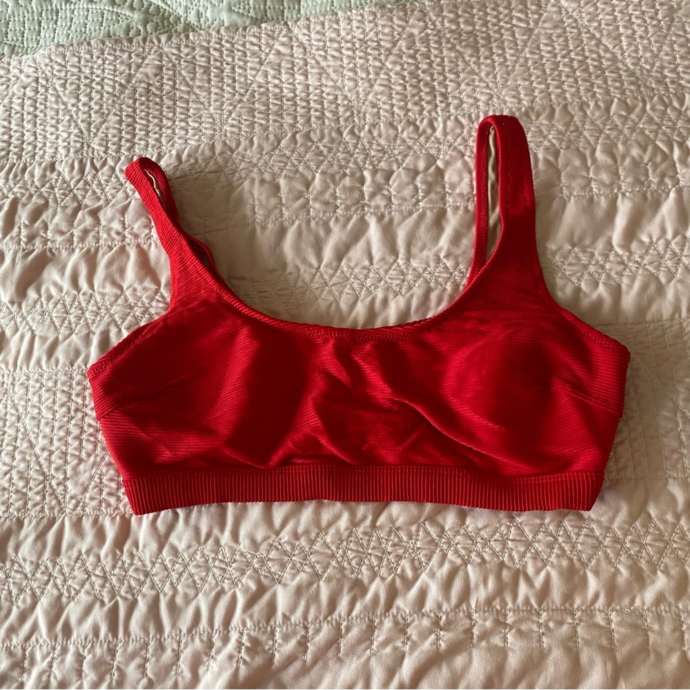 OLD NAVY red bikini swimsuit top ribbed material